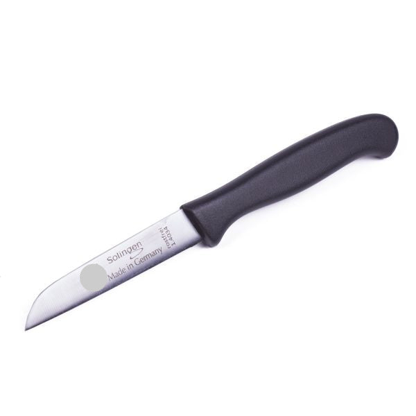W-selected Aardappel- fruit - schilmesje RVS recht lemmet 8cm zwart kunststof heft