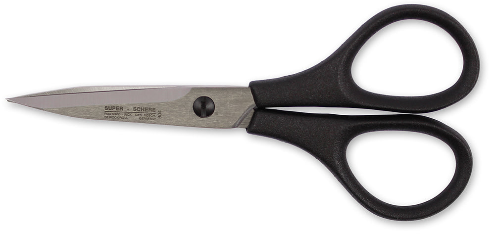 PAUL super borduurschaartje 4 Inch - 10 cm RVS zwart kunststof grepen