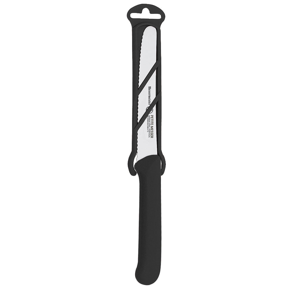 PETITE MESSER 9CM BLACK SERRATED TOMATO KNIFE