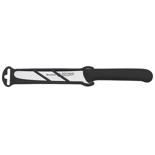 MESSERMEISTER tomaten- fruit- mes 11cm RVS gekarteld lemmet zwart PP kunststof heft