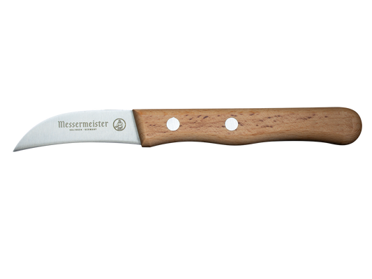 MESSERMEISTER serie FUTURE schilmes 6cm RVS gebogen vogelsnavel lemmet roodbeuken heft