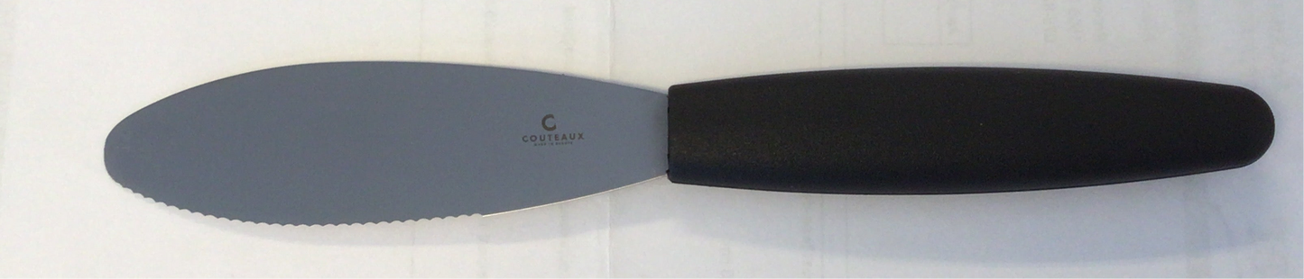 COUTEAUX RVS Ontbijt- boter- jam- brood- mes glad en gekarteld lemmet 10cm zwart PP heft