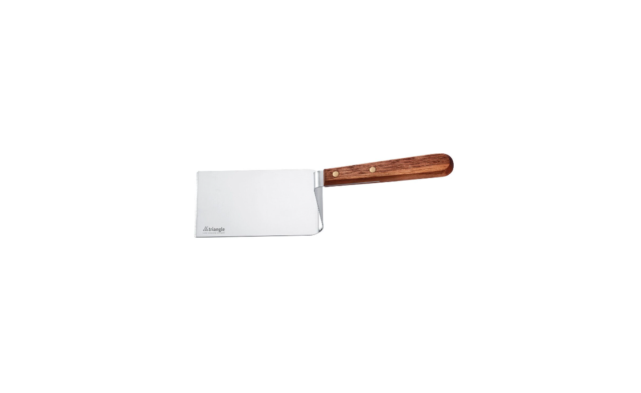 TRIANGLE palet met een dubbele knik RVS lemmet 12 cm FSC Walnotenhout heft
