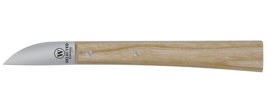 W-SELECTED Haringkaakmesje model Herder 360 met beuken rond houten heft en carbon lemmet