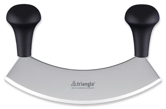 TRIANGLE roestvrijstalen Wiegemes - lemmet 23cm - noten - kruiden - zwart PP heft