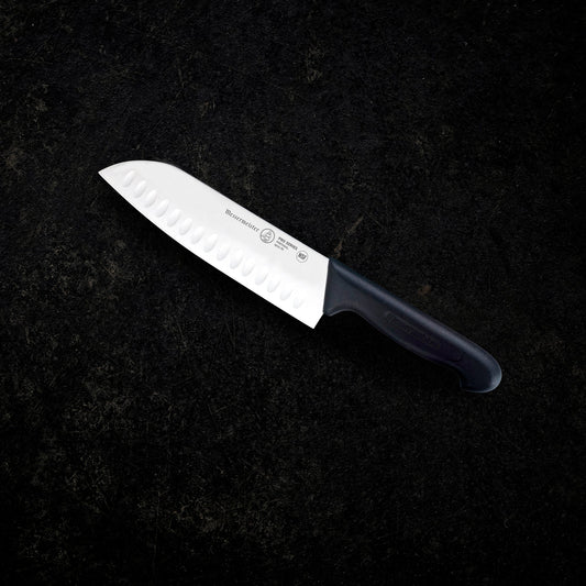 MESSERMEISTER PRO serie 18cm RVS kullenschliff SANTOKU zwart PP kunststof heft