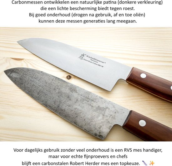 Oogstmes, koolmes 0567 Boscher 15,6 cm Carbon lemmet roodbeuken heft