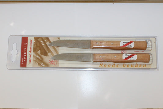 ROBERT HERDER set van 2 Klassiker Aardappelmes 8,5cm roestvrijstalen lemmet met FSC roodbeukhouten heft