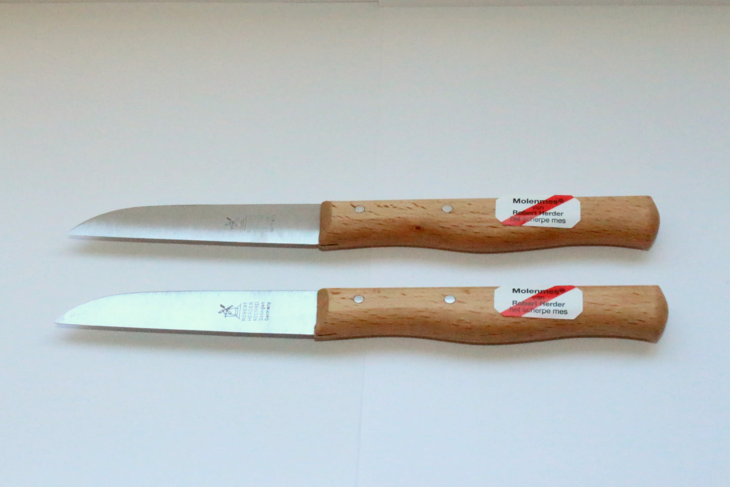 ROBERT HERDER set van 2 Klassiker Aardappelmes 8,5cm roestvrijstalen lemmet met FSC roodbeukhouten heft