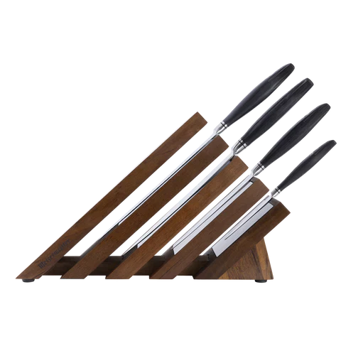 MESSERMEISTER serie BLACKSMITH messenblok plus 4 messen met zwart heft