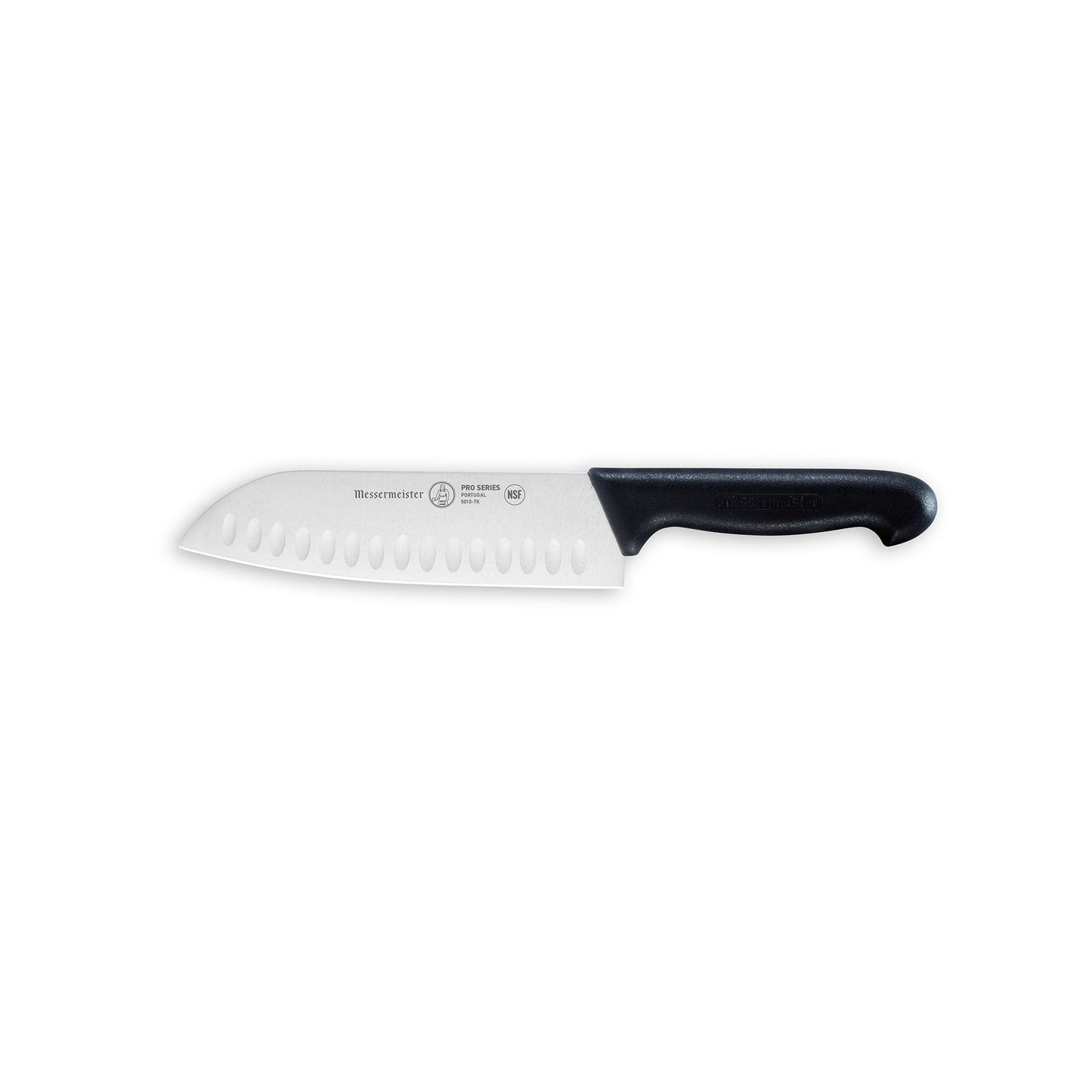 MESSERMEISTER PRO serie 18cm RVS kullenschliff SANTOKU zwart PP kunststof heft