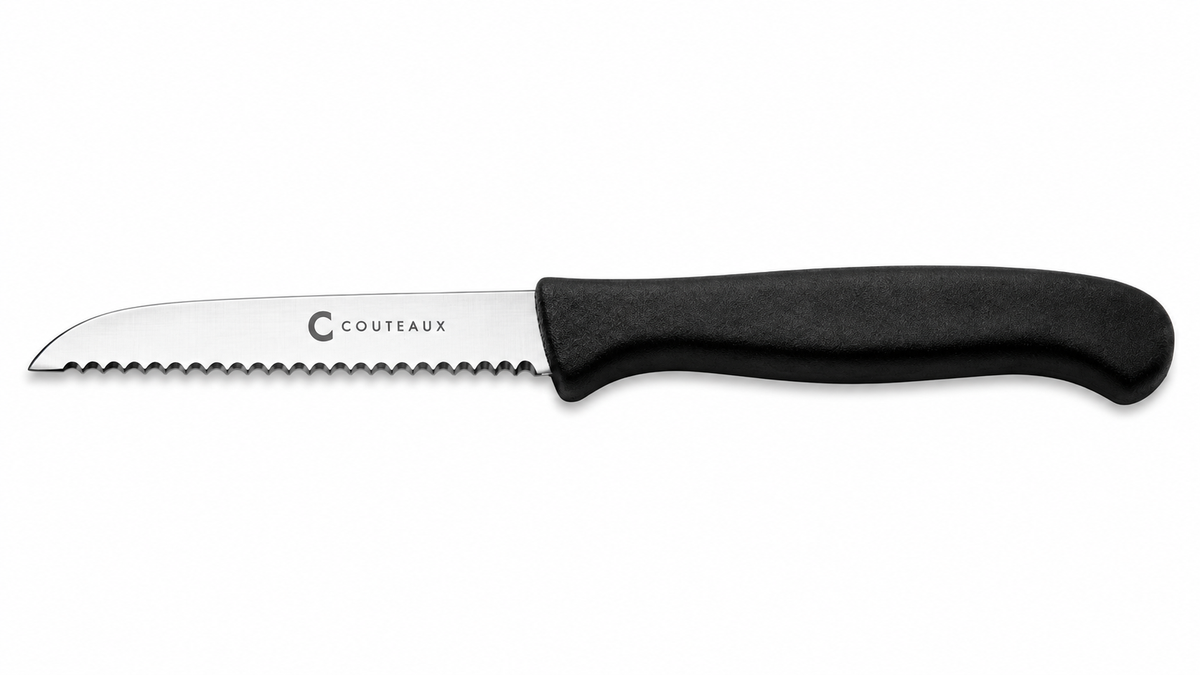 COUTEAUX Linkshandig aardappel- tomaten - fruit- mesje RVS gekarteld lemmet 8cm