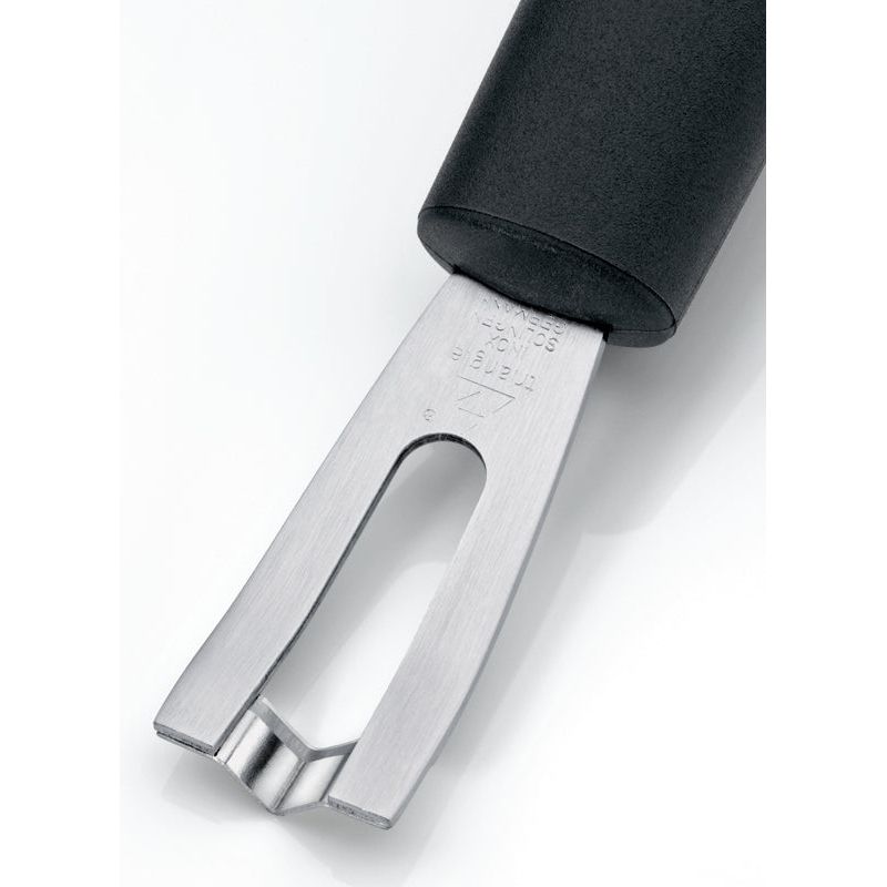 TRIANGLE RVS canneleur, canneleermes of zesteur met zwart kunststof heft