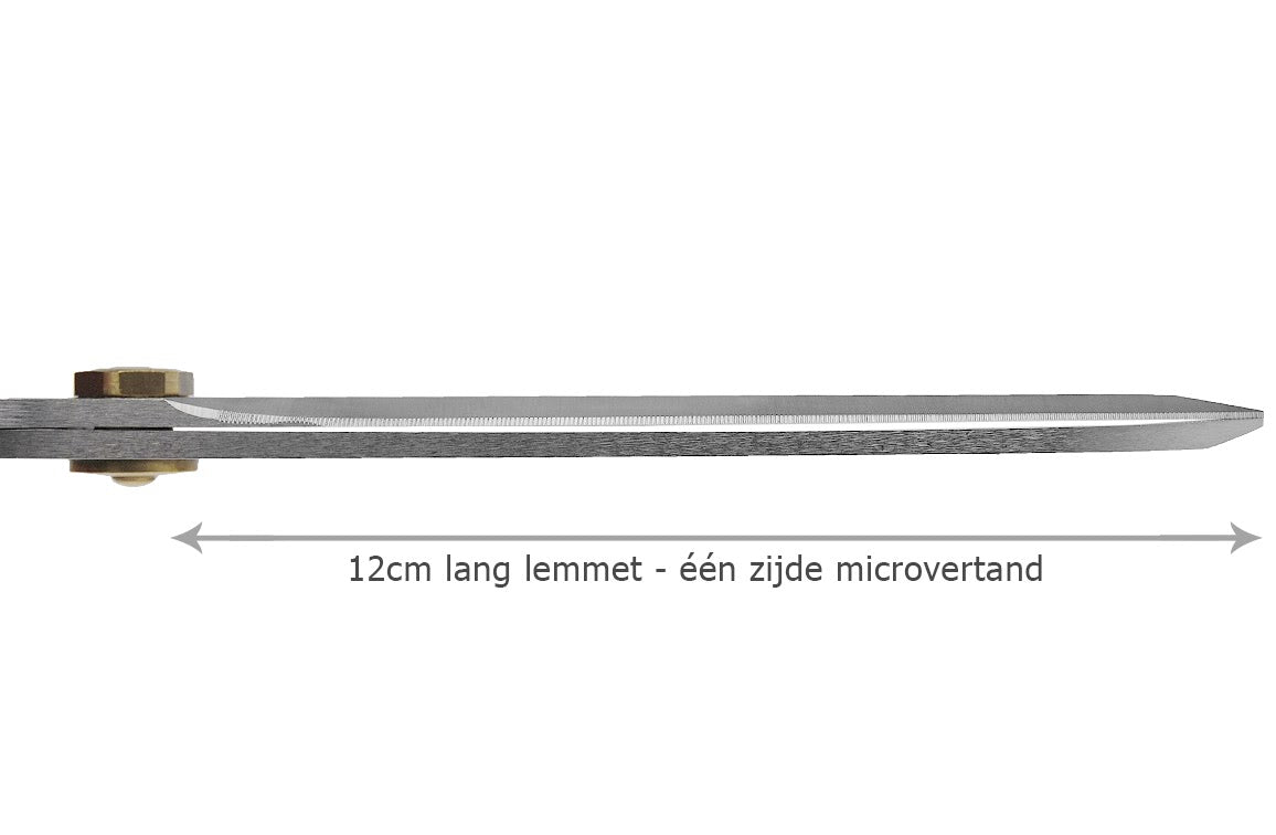 SOLEA Visschaar RVS lemmet 12cm met micro vertanding en rood kunststof greep