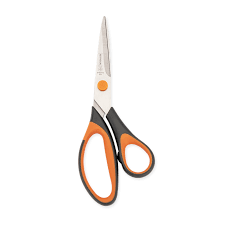 MUNDIAL 3760 - 8 1/2 inch Coupeuseschaar / Stofschaar 21,5cm met Oranje zwart soft grip