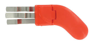 W-SELECTED® roestvrijstalen rozen-ontdoorner 18cm met oranje kunststof scharnier handvat