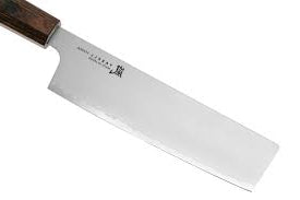 YAXELL HANA Nakiri mes 3 laags roestvrijstaal 16,5cm damast lemmet bruin pakkawood heft