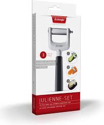 TRIANGLE RVS Spirit Juliennesnijder 18cm met 3 verschillende mesjes zwart kunststof het met ophangoog