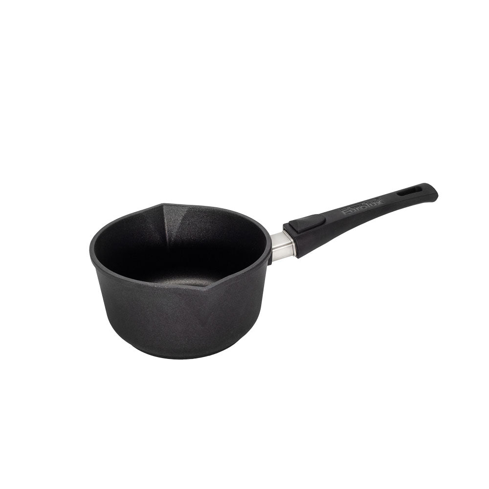 EUROLUX Steelpan met schenktuit en afneembare steel diameter 18cm hoog 10cm flex-inductie / combizone Bosch, Miele en Siemens Compatible