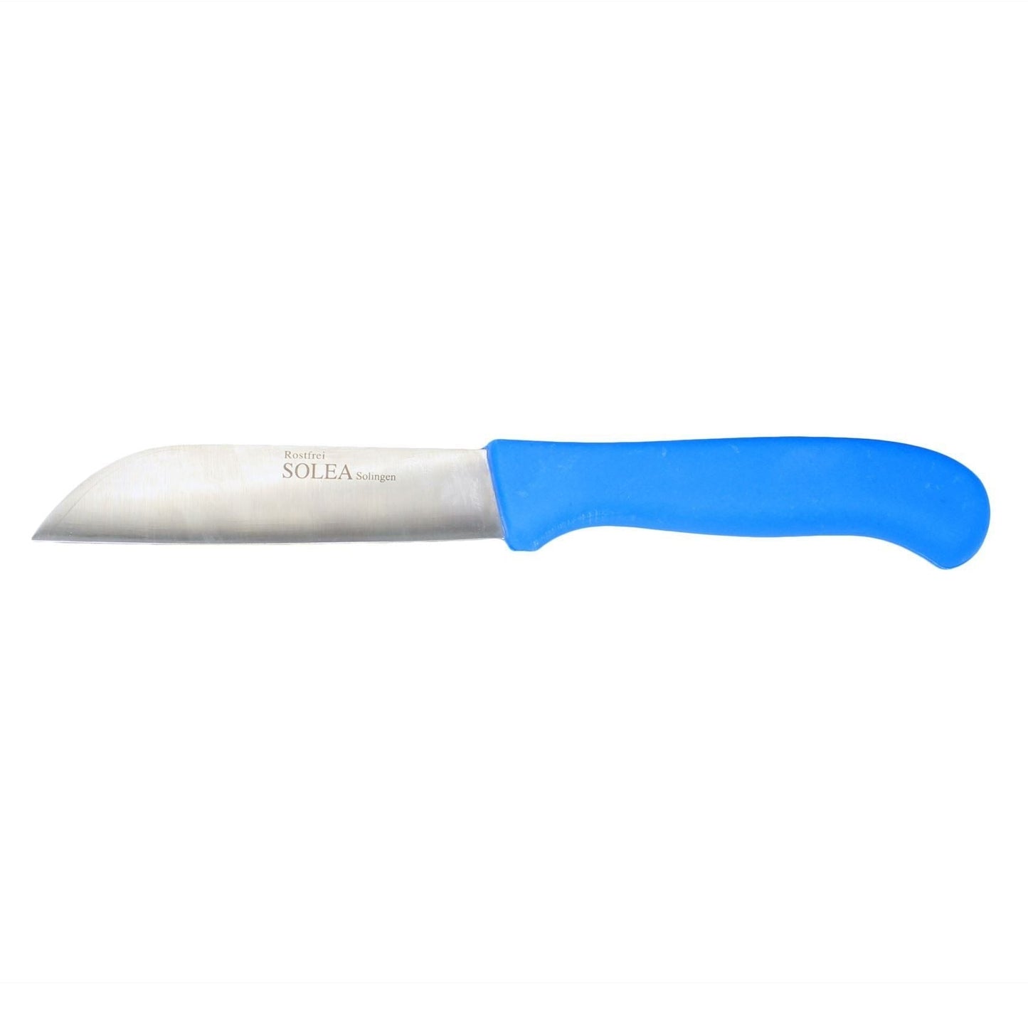 SOLEA RVS groente- oogst- mes lengte 13cm met blauw kunststof PP anti slip heft/grip