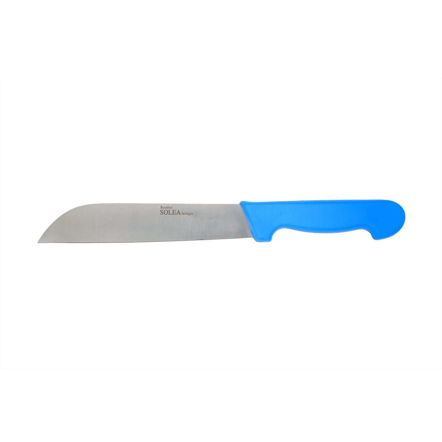 W-SELECTED uit Solingen Groentemes RVS van 21 cm met blauw kunststof heft/grip