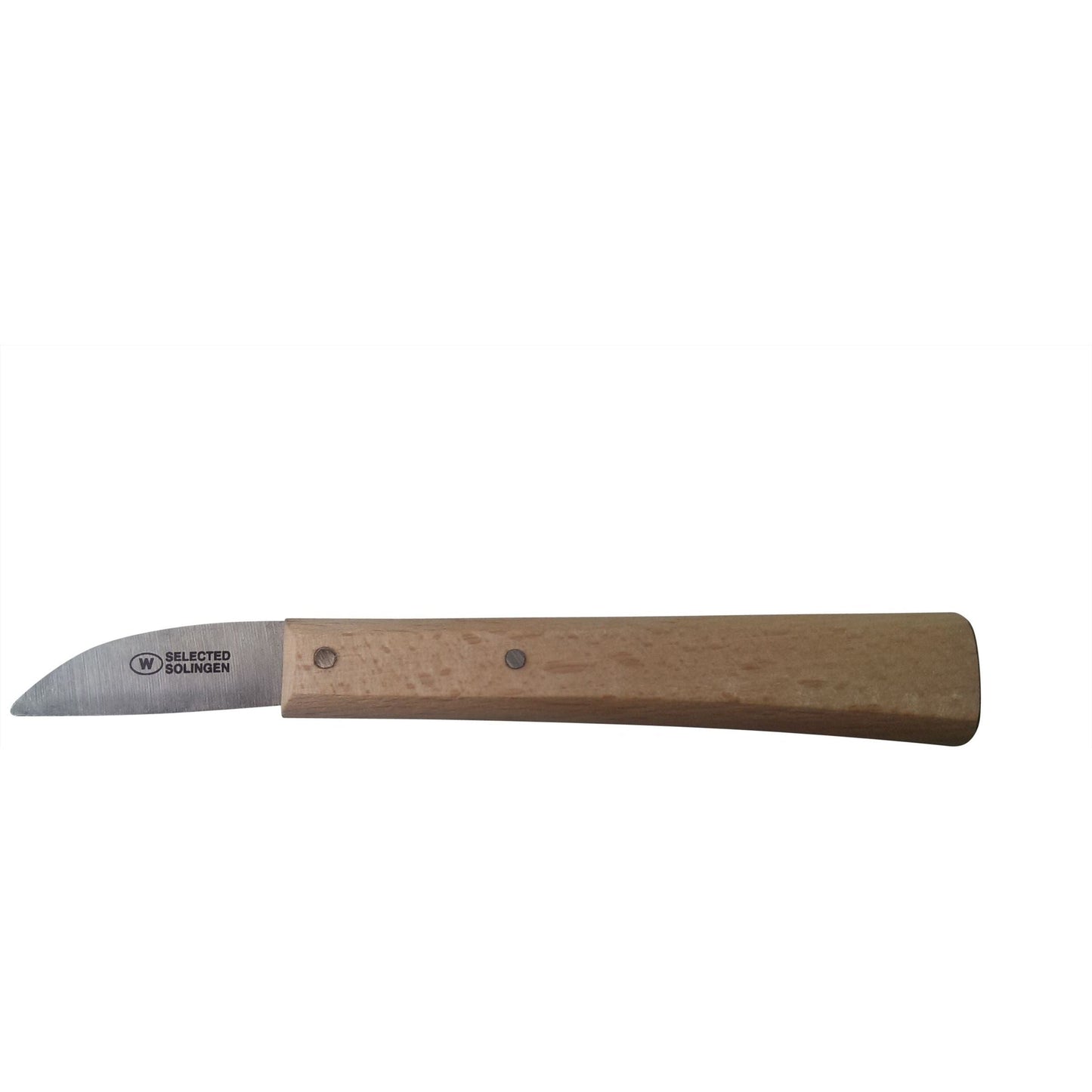 W-SELECTED® Haringkaakmesje carbonstaal 4cm lemmet 360 FSC rond beukenhout heft