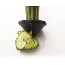 TRIANGLE 'Essential' zwart PP kunststof wortel - komkommer spiraal- snijder met roestvrijstalen mes