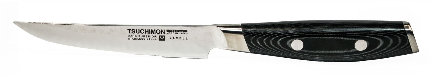 Japans Yaxell TSUCHIMON Steakmessen set 6-delig in zwart Messenblok
