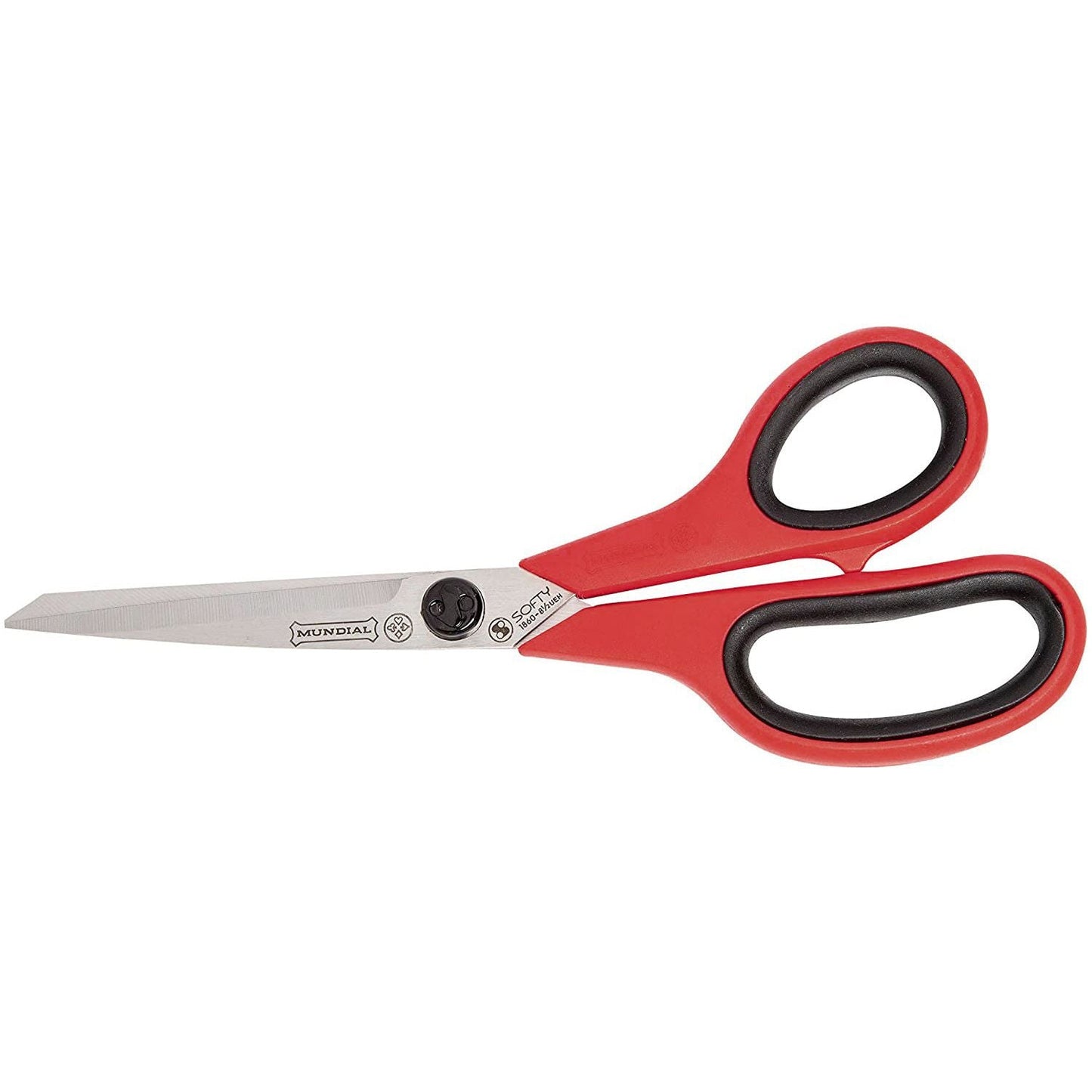 MUNDIAL 1860 SH R/B RVS Huishoudschaar 21,5cm Cushion Soft met rode kunststof greep