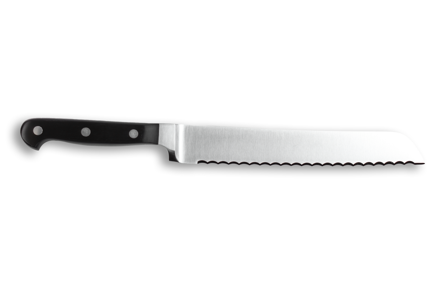 Broodmes 20cm RVS gekarteld lemmet zwart POM heft