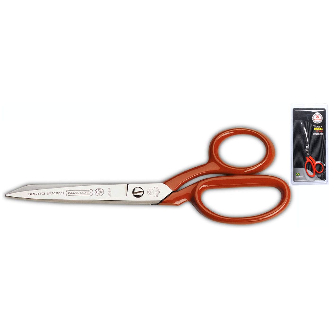 Mundial Forged 270-7SR Coupeuseschaar / Stofschaar rood gelakt 18 cm