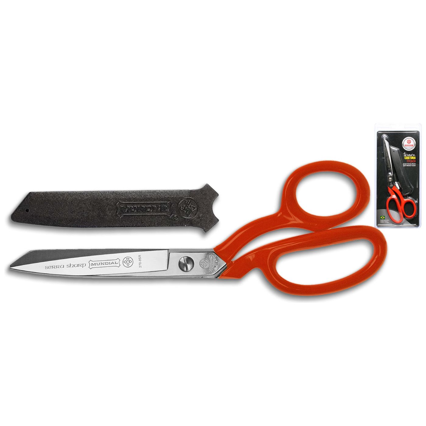 Mundial Forged 270-8SR Coupeuseschaar / Stofschaar rood gelakt 21 cm