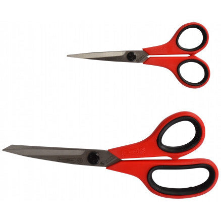 MUNDIAL Soft Grip scharen set 2 stuks 1860 + 1864 roestvrijstaal met kunststof rode grepen