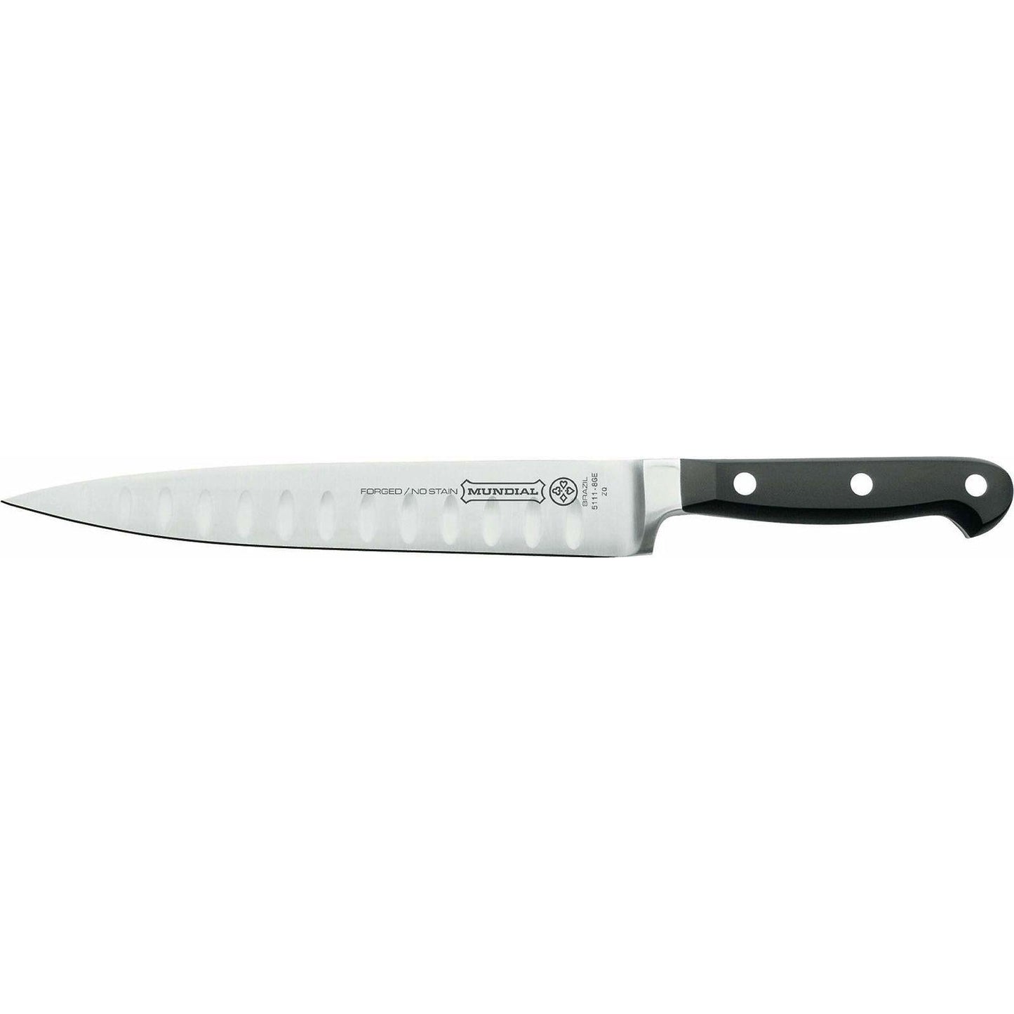 Mundial Vleesmes / Trancheermes met kuiltjes 20cm RVS