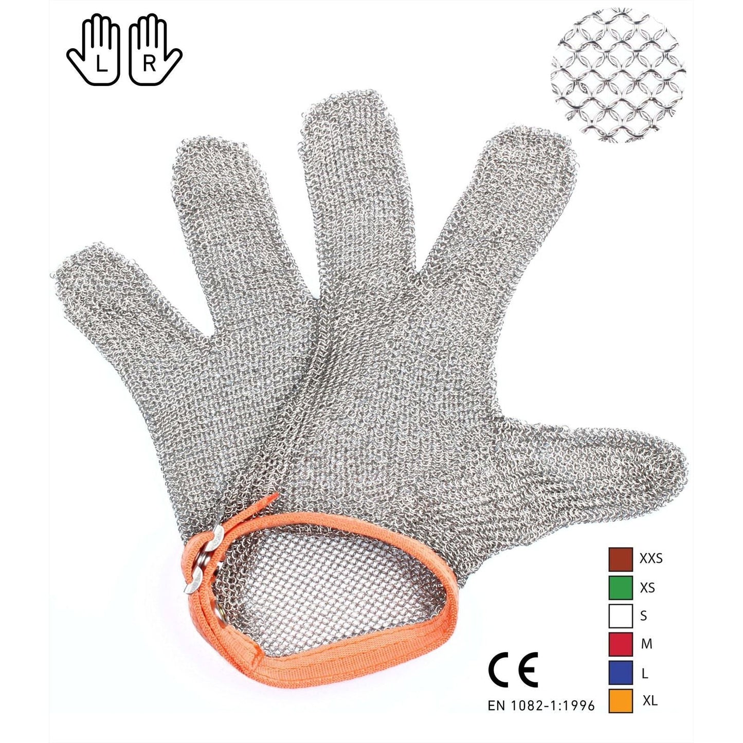 Oesterhandschoen maat XL 24 cm roestvrijstaal