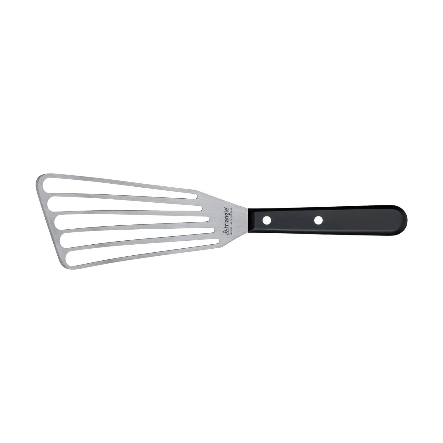 TRIANGLE Palet spatel met gleuven RVS lemmet 16cm zwart ABS kunststof heft