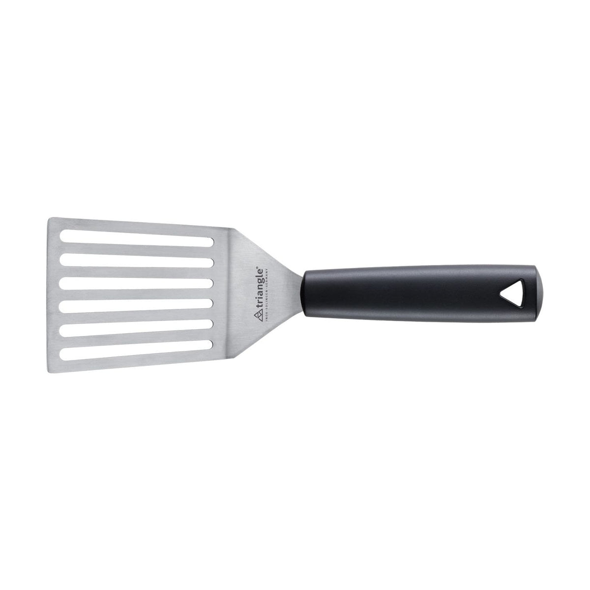 TRIANGLE Palet met knik breed met gleuven RVS lemmet 12cm zwart kunststof PP handvat