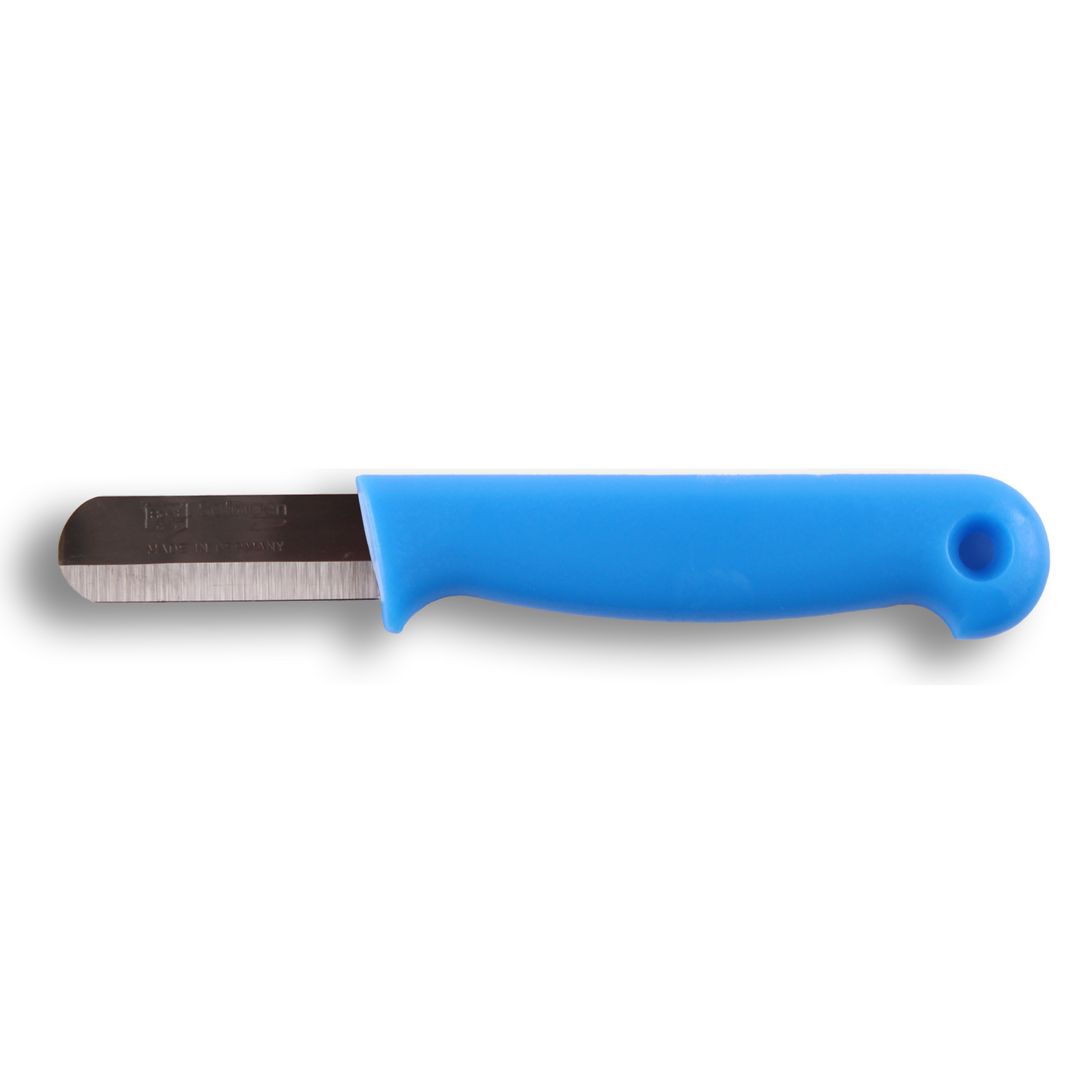 W-SELECTED® Paprika- oogstmesje ronde punt bandstaal lemmet 4,5cm blauw kunststof heft