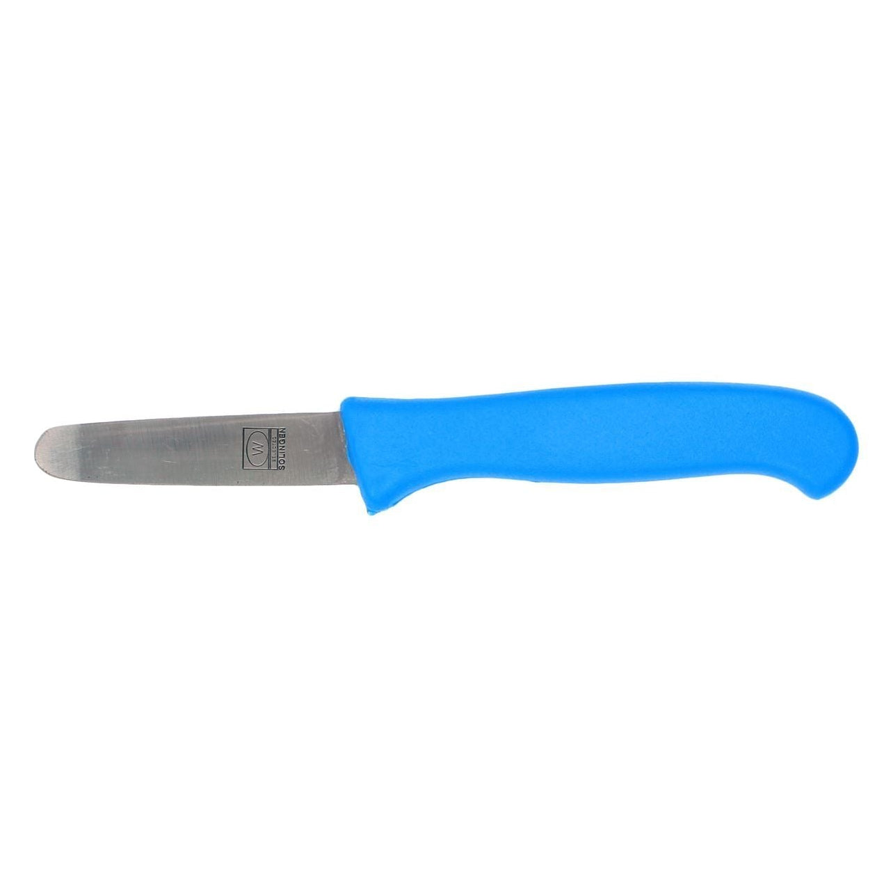 W-SELECTED® Paprika - bladsnijmes ronde punt 6,5cm lemmet met blauw kunststof PP heft