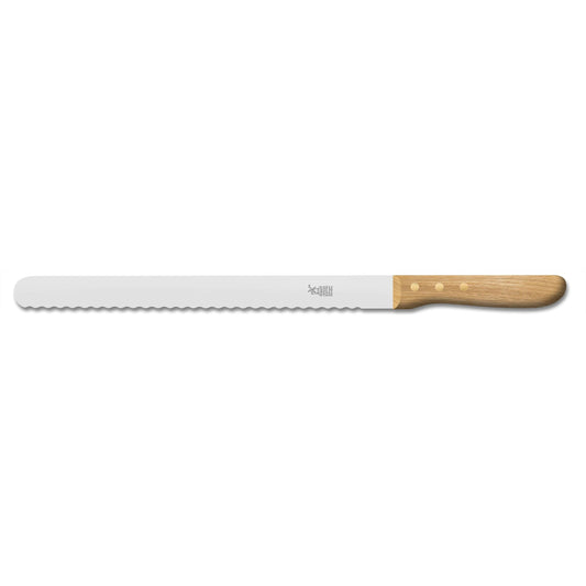 ROBERT HERDER brisket- mes met golf RVS lemmet 31.5cm FSC eikenhout heft