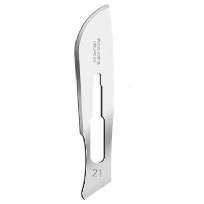 Skalpelmesjes no. 21 / 100 st. Swann Morton Niet steriel RVS