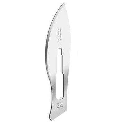 Skalpelmesjes no. 24 / 100 st. Swann Morton Niet steriel RVS