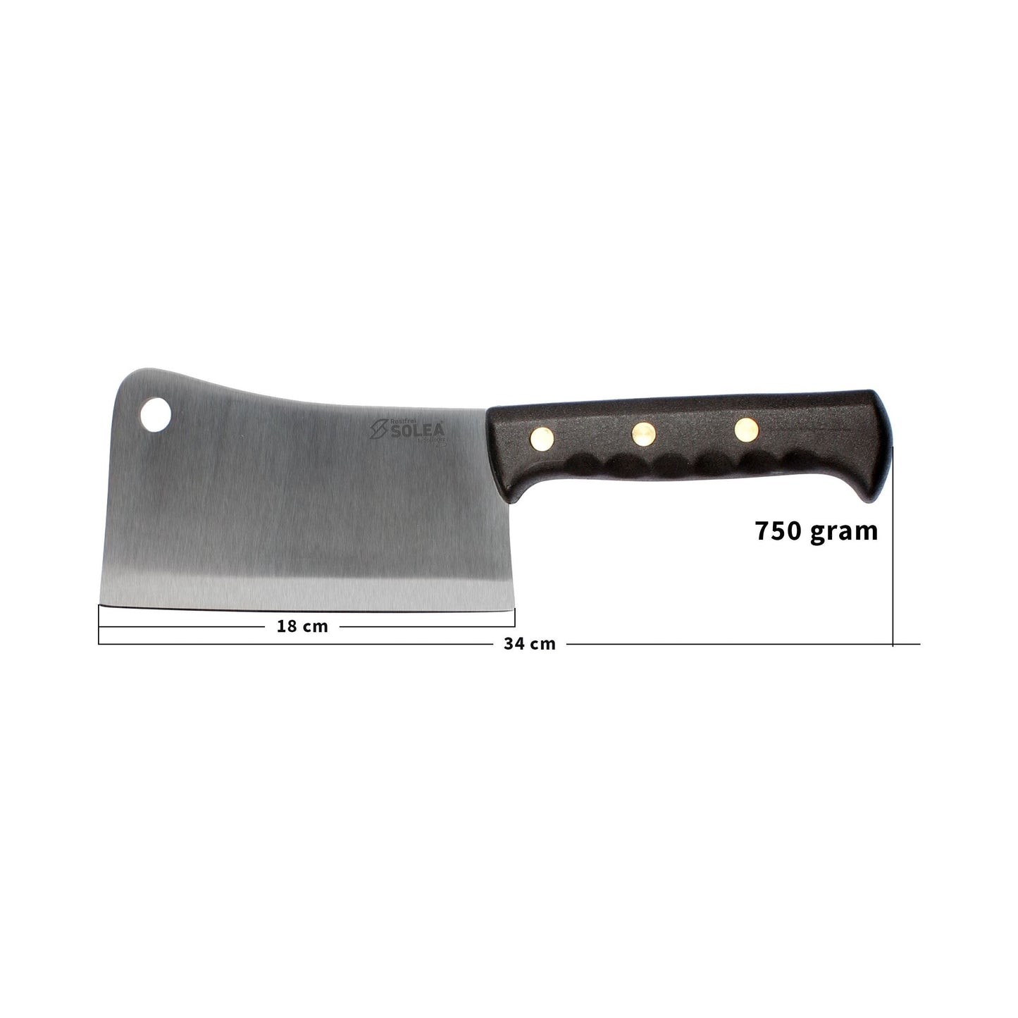 Solea Slagers Hakbijl 0,750 kg RVS 18 cm kunststof heft