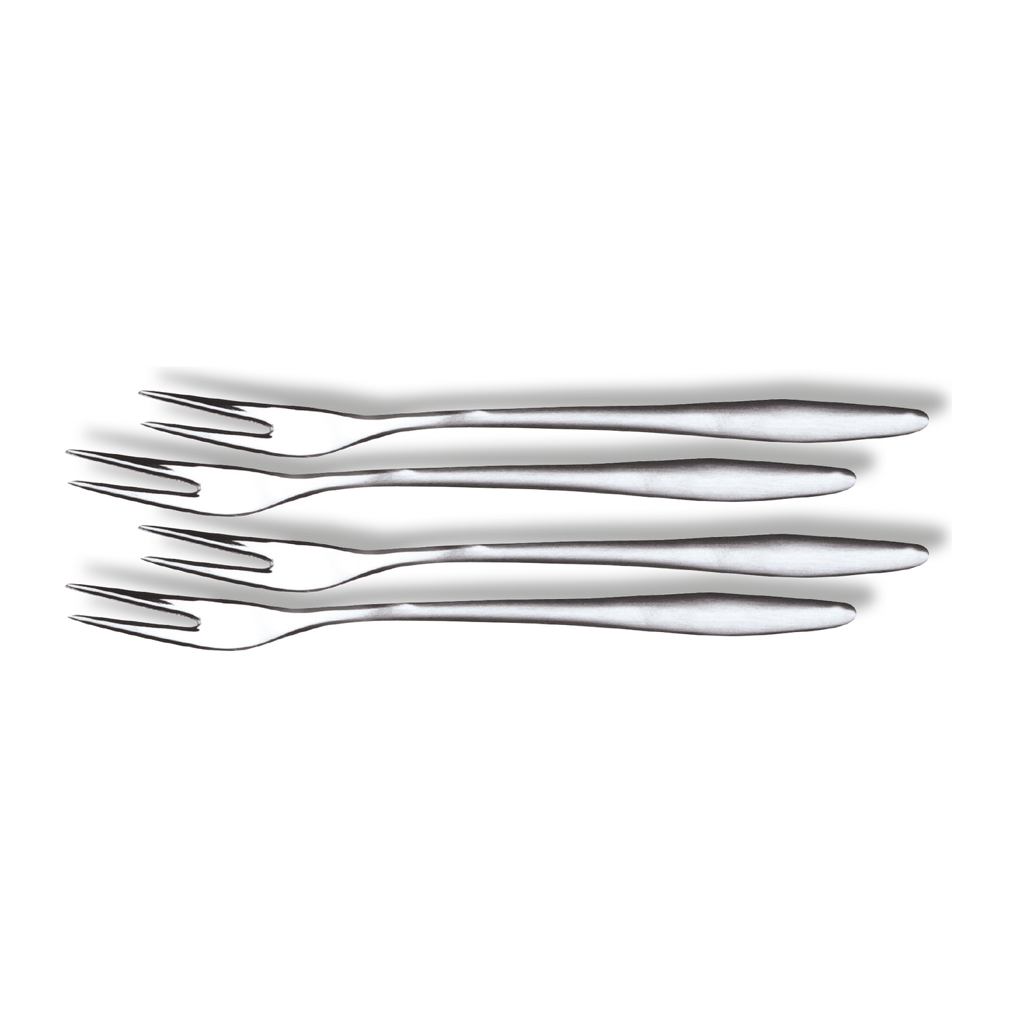 SOLEA RVS kreeft- krab- slakken- voorgerecht- vork lengte 14,5cm set van 4 stuks