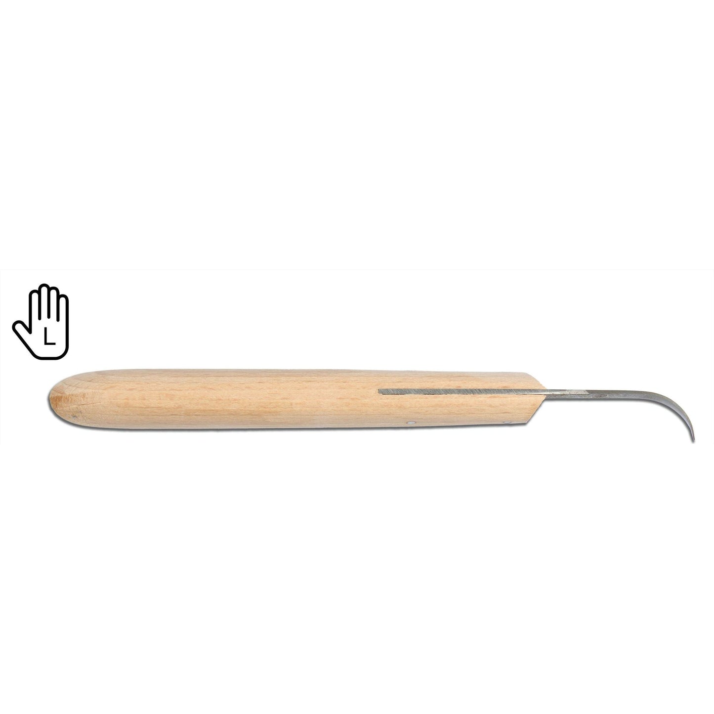 W-SELECTED uit Solingen Bollenmesje van carbonstaal met beukenhouten heft linkshandig