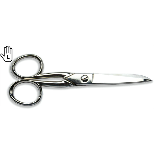 BEXFIELD geheel metalen huishoudschaar vernikkeld carbonstaal 12,5cm linkshandig