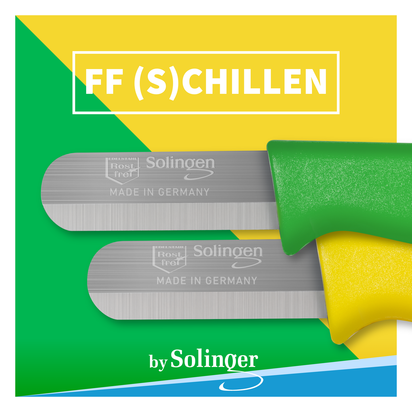 W- SELECTED Safety schiller RVS 4cm lemmet met ronde punt set 2 stuks kunststof heft