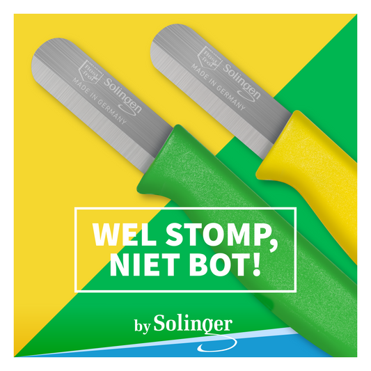 W- SELECTED Safety schiller RVS 4cm lemmet met ronde punt set 2 stuks kunststof heft