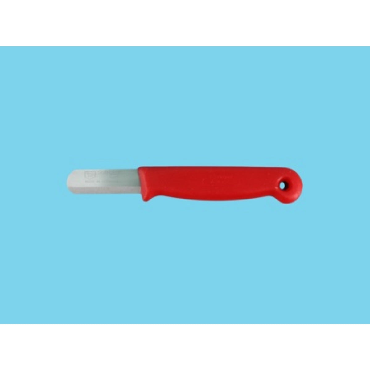 W-SELECTED bladsnijmesje- paprika- fruit - schil mesje RVS lemmet ROOD heft met gat