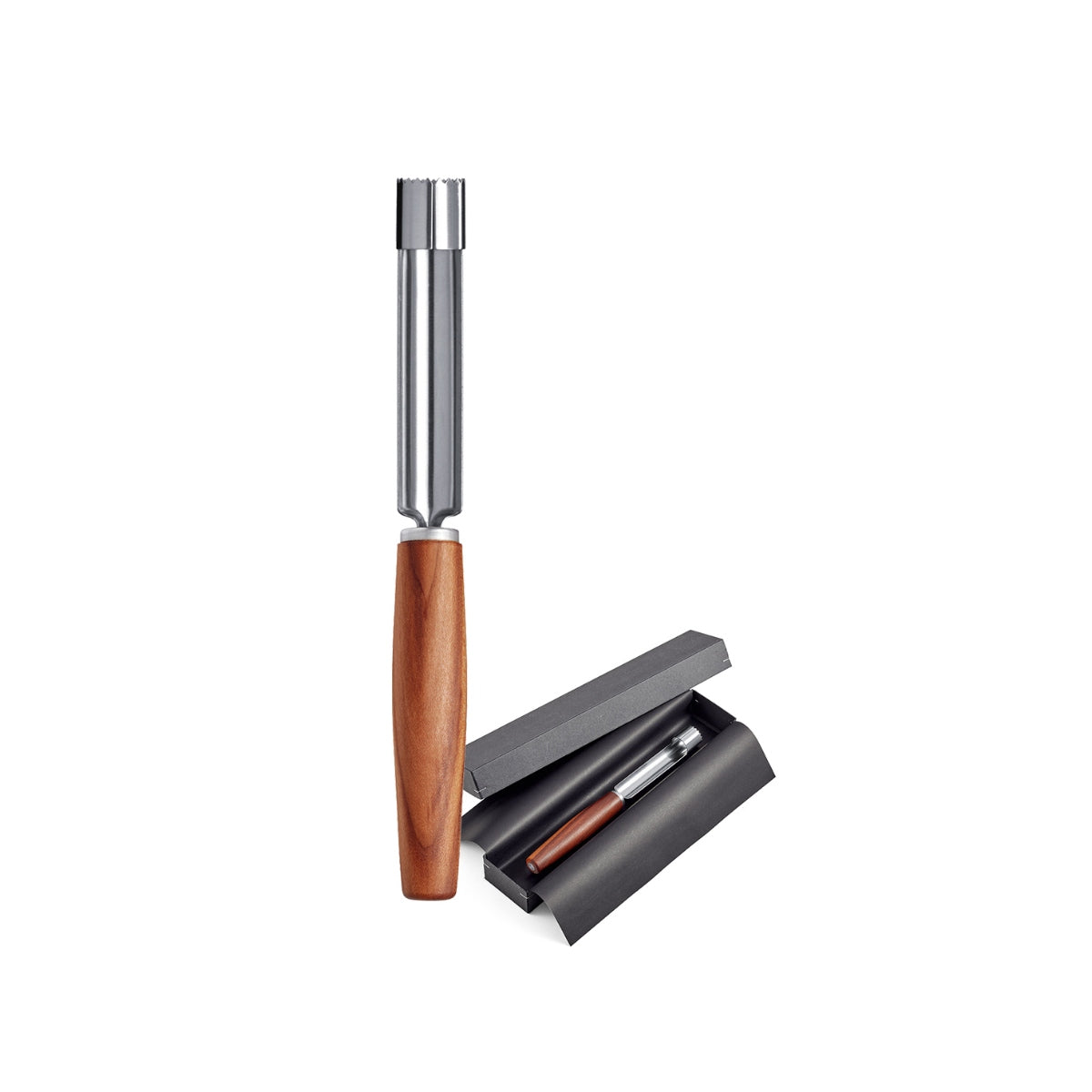 TRIANGLE Sense RVS appelboor 20 mm FSC pruimenhout heft